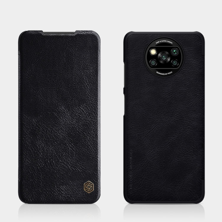  NFC NILLKIN QIN Series Crazy Horse Texture Horizontal Flip Leather Case with Card Slot(Black) Eurekaonline