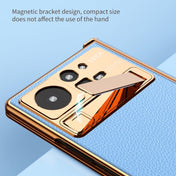 For Xiaomi Mix Fold 2 Electroplated Frame Plain Leather Phone Case(Sapphire Blue) Eurekaonline