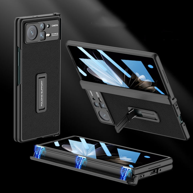 For Xiaomi Mix Fold 2 GKK Magnetic Hinge Flip Leather Phone Case with Holder(Black) Eurekaonline