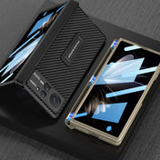For Xiaomi Mix Fold 2 GKK Magnetic Hinge Flip Leather Phone Case with Holder(Carbon Fibre) Eurekaonline