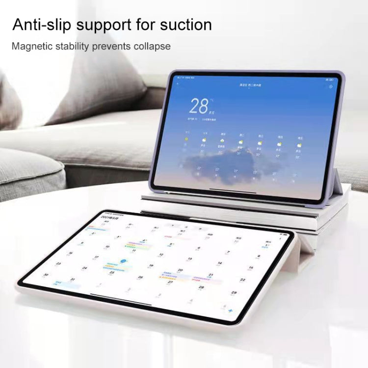 For Xiaomi Pad 5 / Pad 5 Pro Skin Feel Matte Honeycomb Leather Tablet Case with Tri-fold Bracket(White Ice Blue) Eurekaonline