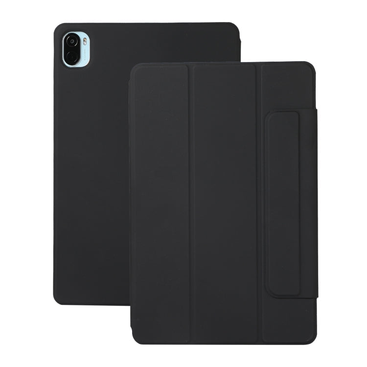  Pad 5 Pro Solid Color Magnetic Buckle Horizontal Flip Leather Case with Holder(Black) Eurekaonline