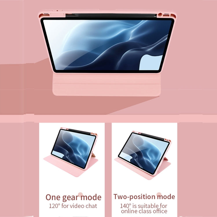 For Xiaomi Pad 5 Pro 12.4 Acrylic 360 Degree Rotation Holder Tablet Leather Case(Baby Pink) Eurekaonline