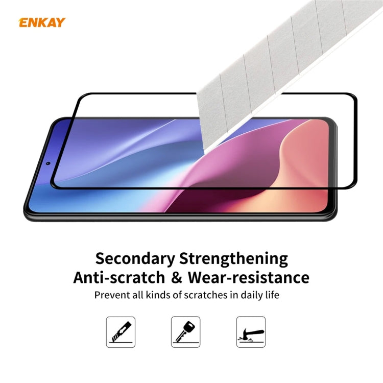 For Xiaomi Poco F3 ENKAY Hat-Prince Full Glue 0.26mm 9H 2.5D Tempered Glass Full Coverage Film Eurekaonline