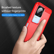 For Xiaomi Poco F4 Brushed Texture Carbon Fiber TPU Phone Case(Red) Eurekaonline