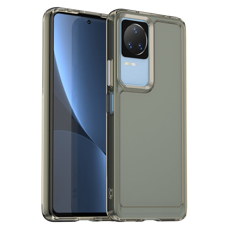 For Xiaomi Poco F4 Candy Series TPU Phone Case(Transparent Grey) Eurekaonline