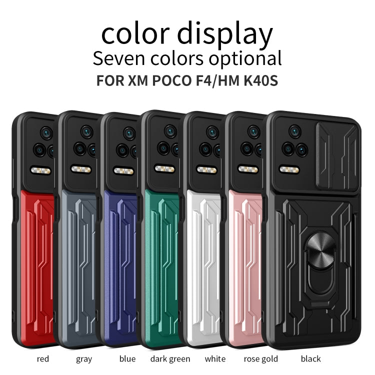 Redmi K40S Sliding Camshield Card Phone Case(Grey) Eurekaonline