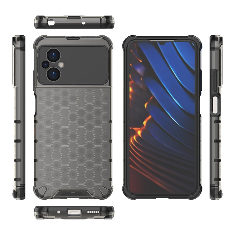 For Xiaomi Poco M5 4G India Shockproof Honeycomb PC + TPU Phone Case(Black) Eurekaonline