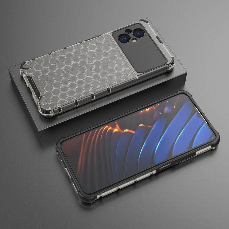 For Xiaomi Poco M5 4G India Shockproof Honeycomb PC + TPU Phone Case(Black) Eurekaonline