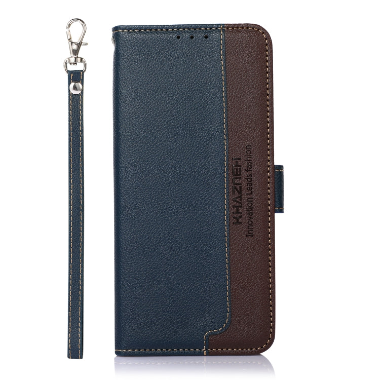  4G KHAZNEH Litchi Texture Leather RFID Phone Case(Blue) Eurekaonline