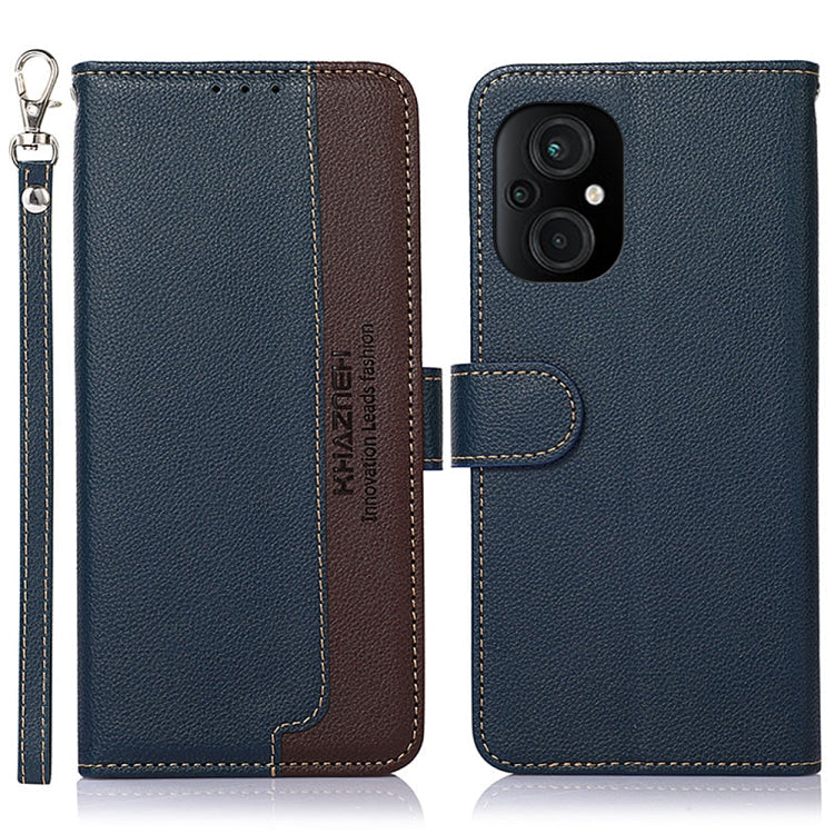  4G KHAZNEH Litchi Texture Leather RFID Phone Case(Blue) Eurekaonline