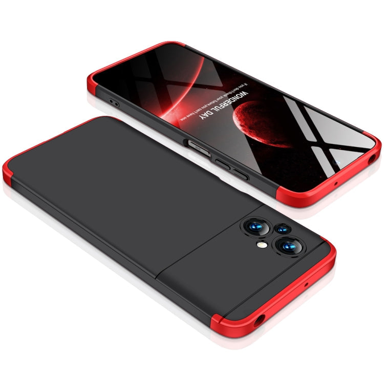 For Xiaomi Poco M5 GKK Three Stage Splicing Full Coverage PC Phone Case(Black Red) Eurekaonline