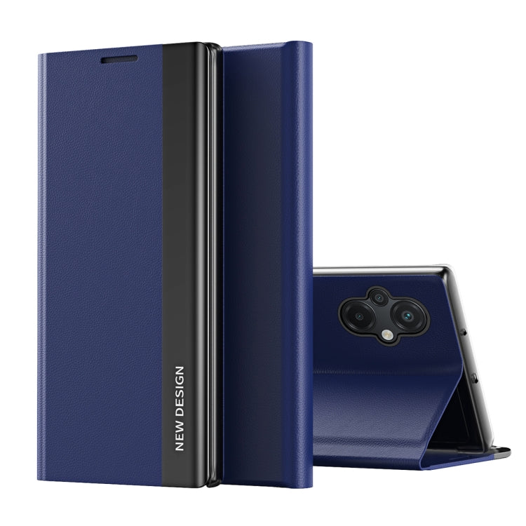 For Xiaomi Poco M5 Side Electroplated Magnetic Leather Phone Case(Dark Blue) Eurekaonline