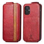 For Xiaomi Poco M5 Splicing Wallet Card Holder Vertical Flip Leather Phone Case(Red) Eurekaonline