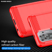 For Xiaomi Poco M5s Brushed Texture Carbon Fiber TPU Phone Case(Red) Eurekaonline