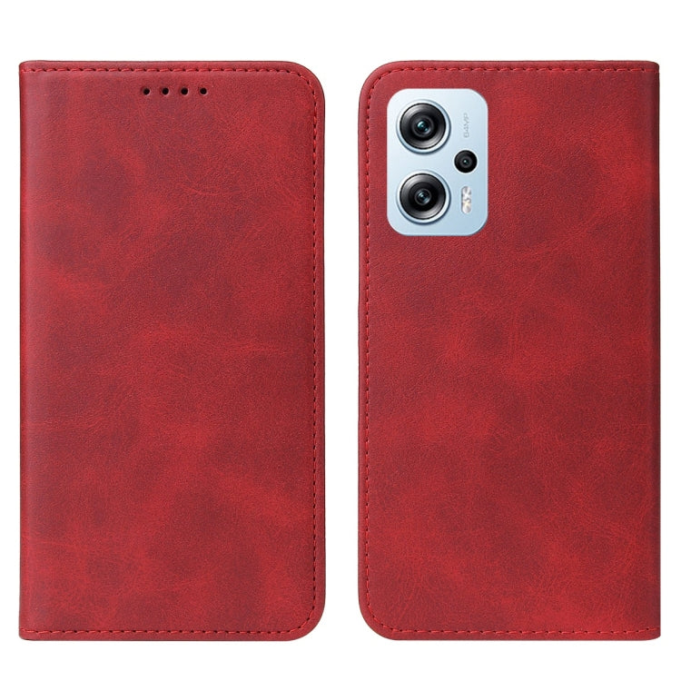 For Xiaomi Poco X4 GT Magnetic Closure Leather Phone Case(Red) Eurekaonline