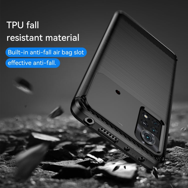 For Xiaomi Poco X4 Pro 5G Brushed Texture Carbon Fiber TPU Phone Case(Black) Eurekaonline