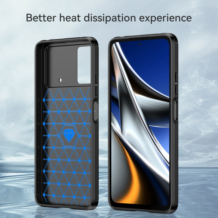 For Xiaomi Poco X4 Pro 5G Brushed Texture Carbon Fiber TPU Phone Case(Black) Eurekaonline