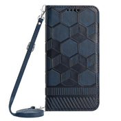 For Xiaomi Poco X4 Pro 5G Crossbody Football Texture Magnetic PU Phone Case(Dark Blue) Eurekaonline