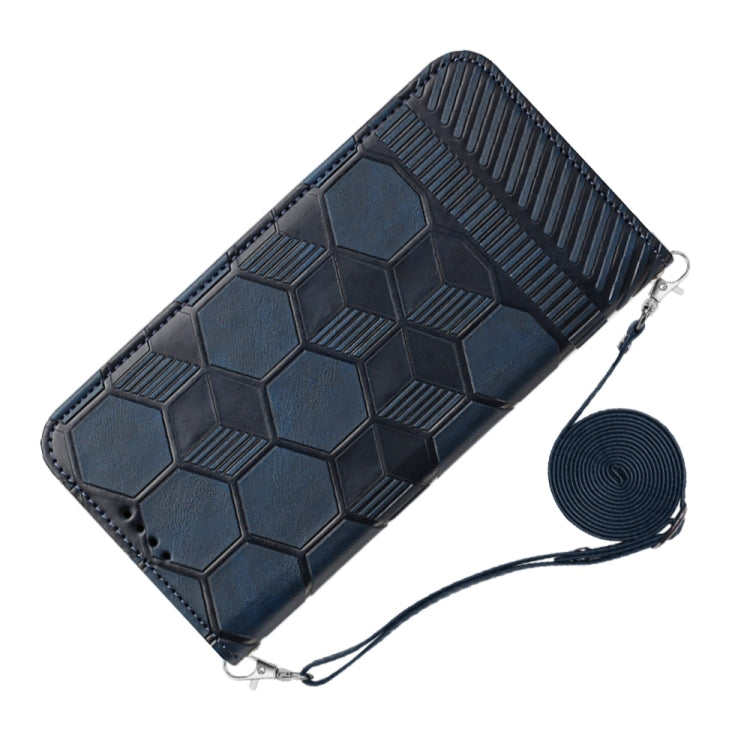 For Xiaomi Poco X4 Pro 5G Crossbody Football Texture Magnetic PU Phone Case(Dark Blue) Eurekaonline