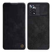 For Xiaomi Poco X4 Pro 5G NILLKIN QIN Series Pro Sliding Camera Cover Leather Phone Case(Black) Eurekaonline