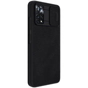 For Xiaomi Poco X4 Pro 5G NILLKIN QIN Series Pro Sliding Camera Cover Leather Phone Case(Black) Eurekaonline