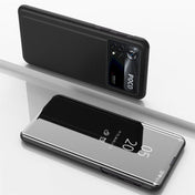 For Xiaomi Poco X4 Pro 5G Plated Mirror Horizontal Flip Leather Case with Holder(Black) Eurekaonline