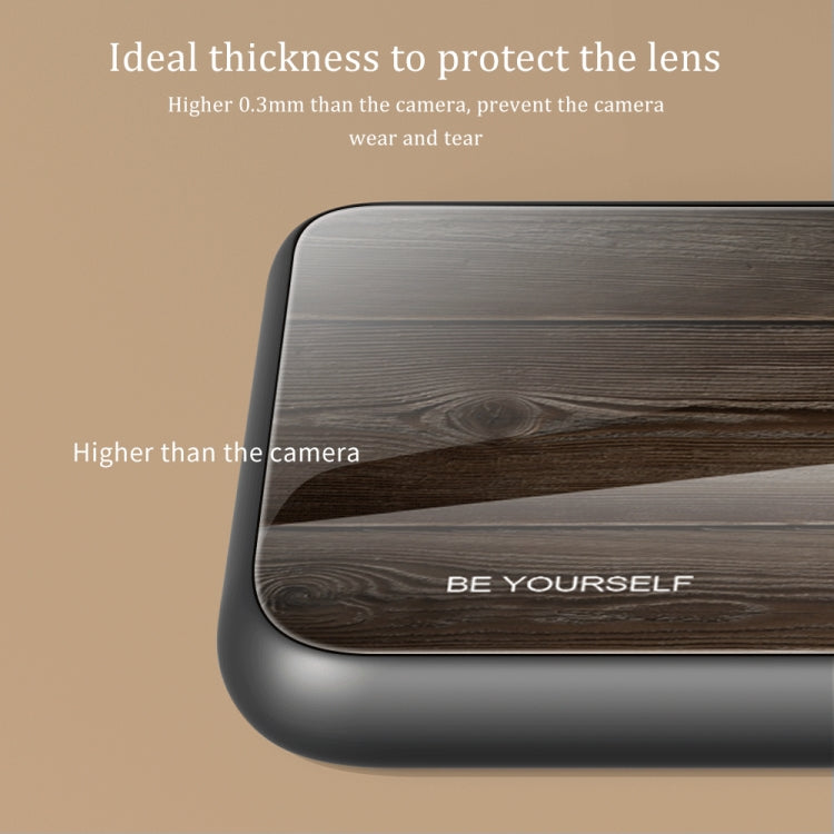 For Xiaomi Poco X4 Pro 5G Wood Grain Glass Protective Case(Black) Eurekaonline