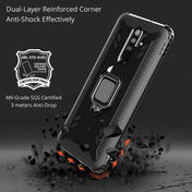 For Xiaomi Redmi 9 Prime Carbon Fiber Protective Case with 360 Degree Rotating Ring Holder(Black) Eurekaonline