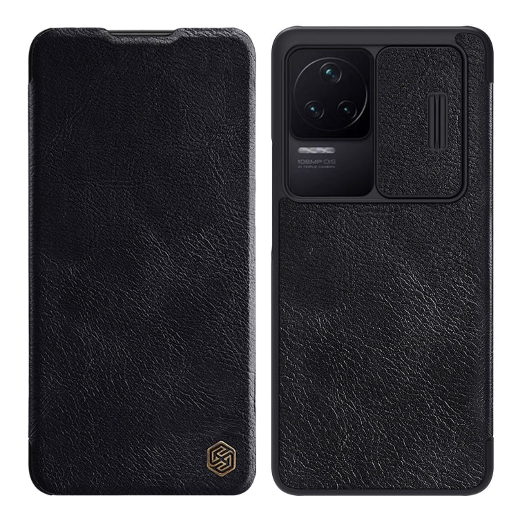 For Xiaomi Redmi K50 / K50 Pro NILLKIN QIN Series Pro Sliding Camera Cover Leather Phone Case(Black) Eurekaonline