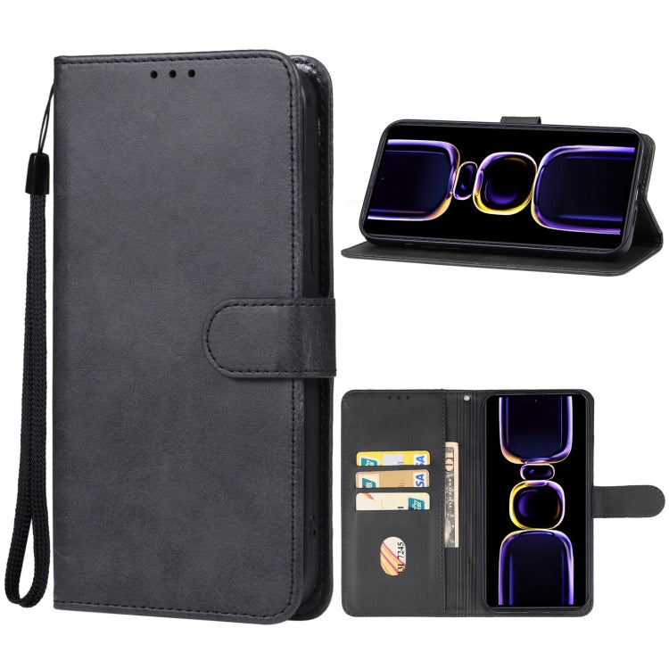 For Xiaomi Redmi K60 Leather Phone Case(Black) Eurekaonline