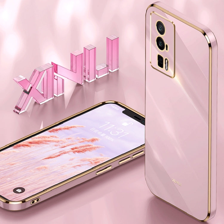 For Xiaomi Redmi K60 XINLI Straight 6D Plating Gold Edge TPU Phone Case(Cherry Purple) Eurekaonline