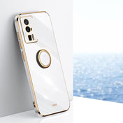 For Xiaomi Redmi K60 XINLI Straight Edge 6D Electroplate TPU Phone Case with Ring Holder(White) Eurekaonline