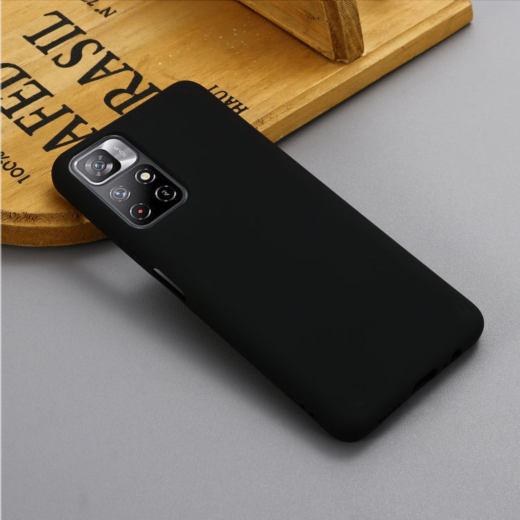 For Xiaomi Redmi Note 11 5G China / Note 11T 5G / Poco M4 Pro 5G Liquid Silicone Phone Case(Black) Eurekaonline