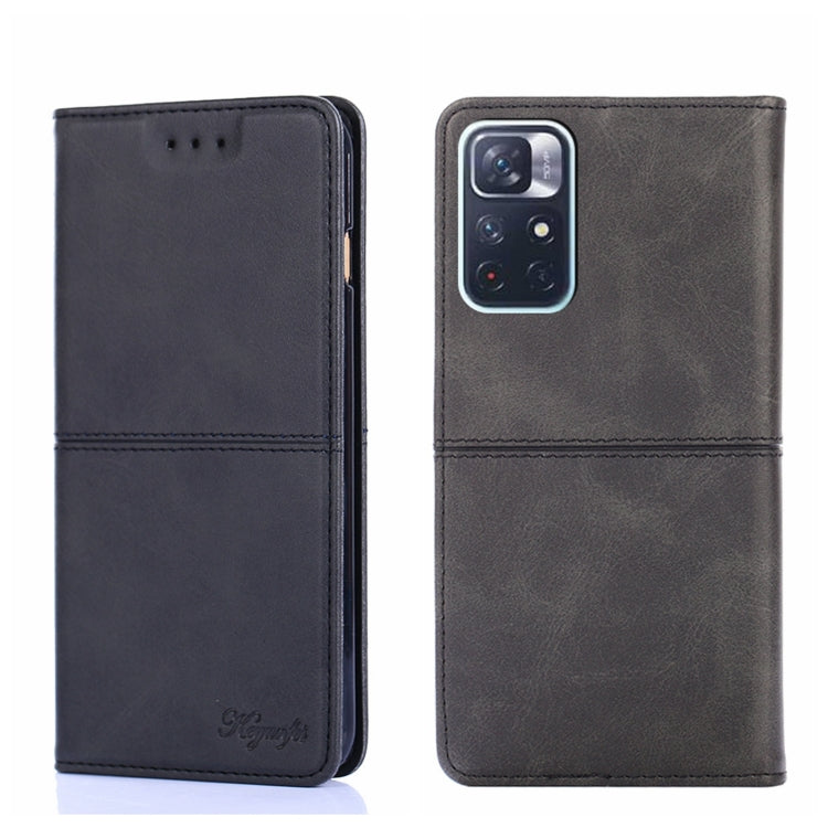 Poco M4 Pro 5G Cow Texture Magnetic Horizontal Flip Leather Phone Case(Black) Eurekaonline