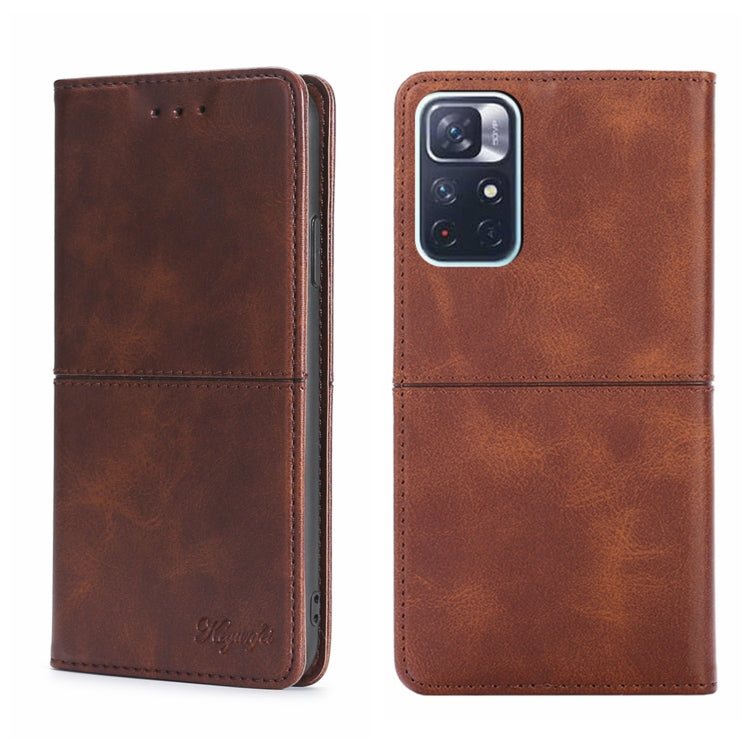 Poco M4 Pro 5G Cow Texture Magnetic Horizontal Flip Leather Phone Case(Dark Brown) Eurekaonline