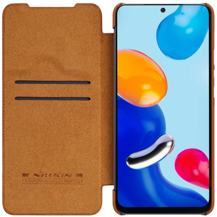For Xiaomi Redmi Note 11 Global NILLKIN QIN Series Crazy Horse Texture Leather Case(Brown) Eurekaonline