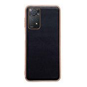 For Xiaomi Redmi Note 11 Global/Note 11S 4G Genuine Leather Xiaoya Series Nano Plating Phone Case(Black) Eurekaonline