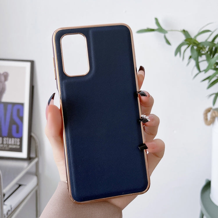 Note 11S 4G Genuine Leather Xiaoya Series Nano Plating Phone Case(Blue) Eurekaonline