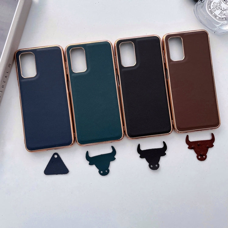 For Xiaomi Redmi Note 11 Global/Note 11S 4G Genuine Leather Xiaoya Series Nano Plating Phone Case(Coffee) Eurekaonline