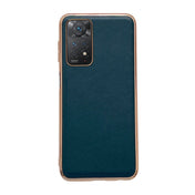 For Xiaomi Redmi Note 11 Global/Note 11S 4G Genuine Leather Xiaoya Series Nano Plating Phone Case(Dark Green) Eurekaonline