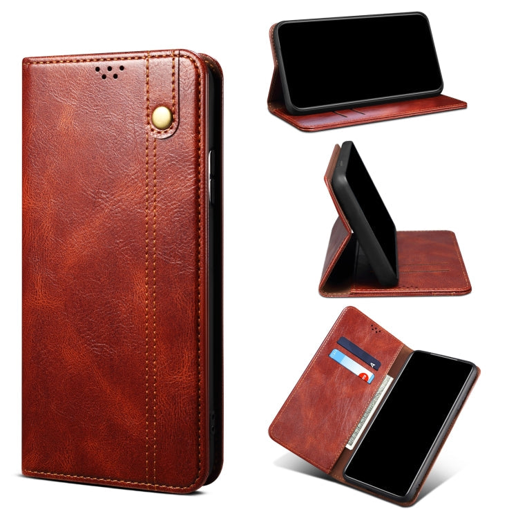  11 Pro+ Oil Wax Texture Flip Leather Phone Case with Card Slots & Wallet(Brown) Eurekaonline
