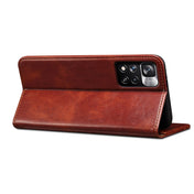 For Xiaomi Redmi Note 11 Pro / 11 Pro+ Oil Wax Texture Flip Leather Phone Case with Card Slots & Wallet(Brown) Eurekaonline