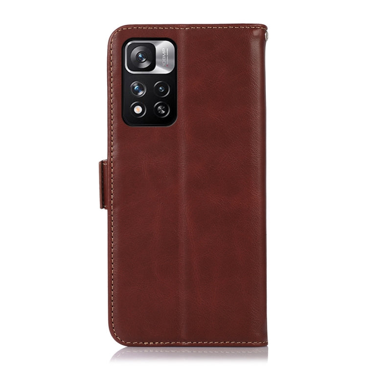 For Xiaomi Redmi Note 11 Pro 4G / 5G Global Crazy Horse Top Layer Cowhide Leather Phone Case(Brown) Eurekaonline