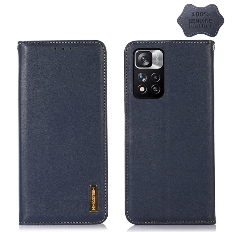  5G Global KHAZNEH Nappa Top Layer Cowhide Leather Phone Case(Blue) Eurekaonline