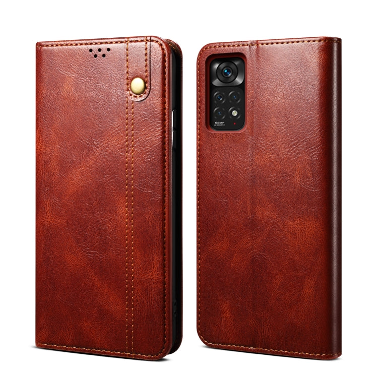  5G Oil Wax Crazy Horse Texture Leather Phone Case(Brown) Eurekaonline