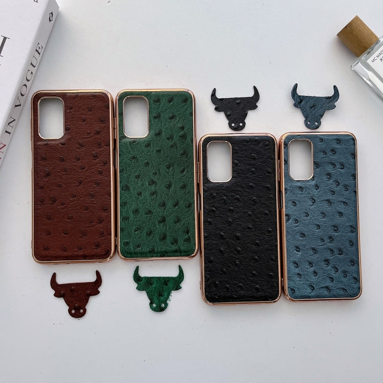 For Xiaomi Redmi Note 11 Pro 4G Global/5G Global/Note 11E Pro Genuine Leather Ostrich Texture Nano Plating Phone Case(Black) Eurekaonline