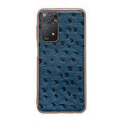 For Xiaomi Redmi Note 11 Pro 4G Global/5G Global/Note 11E Pro Genuine Leather Ostrich Texture Nano Plating Phone Case(Blue) Eurekaonline
