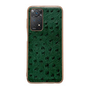 For Xiaomi Redmi Note 11 Pro 4G Global/5G Global/Note 11E Pro Genuine Leather Ostrich Texture Nano Plating Phone Case(Green) Eurekaonline