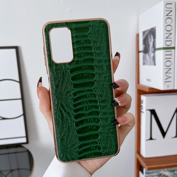 Note 11E Pro Genuine Leather Weilai Series Nano Plating Phone Case(Green) Eurekaonline